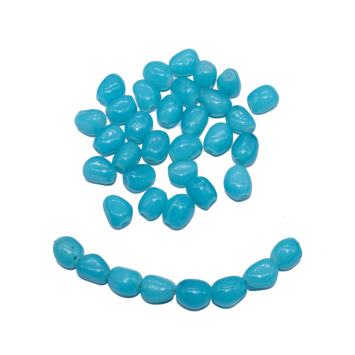 Sky Blue Tumble Painted Glass Beads