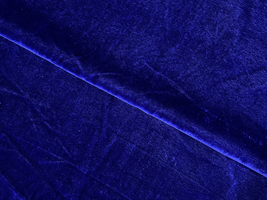 Royal Blue Plain Viscose Micro Velvet Fabric