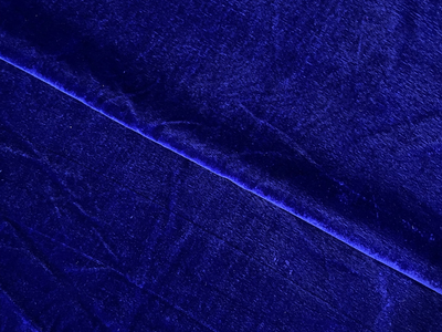 Royal Blue Plain Viscose Micro Velvet Fabric