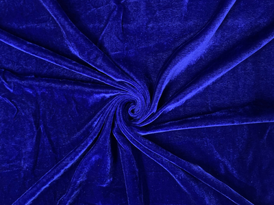 Royal Blue Plain Viscose Micro Velvet Fabric