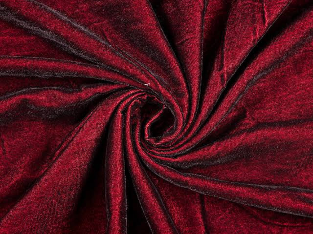 Maroon Plain Viscose Micro Velvet Fabric