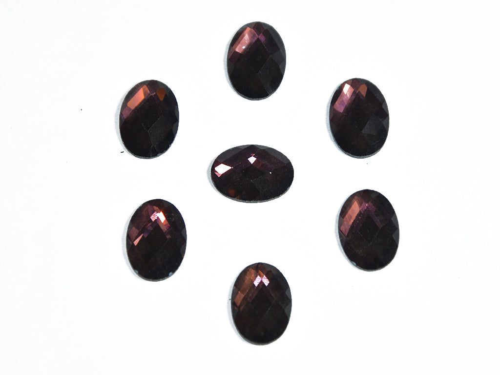 Dark Purple Oval Glass Stones