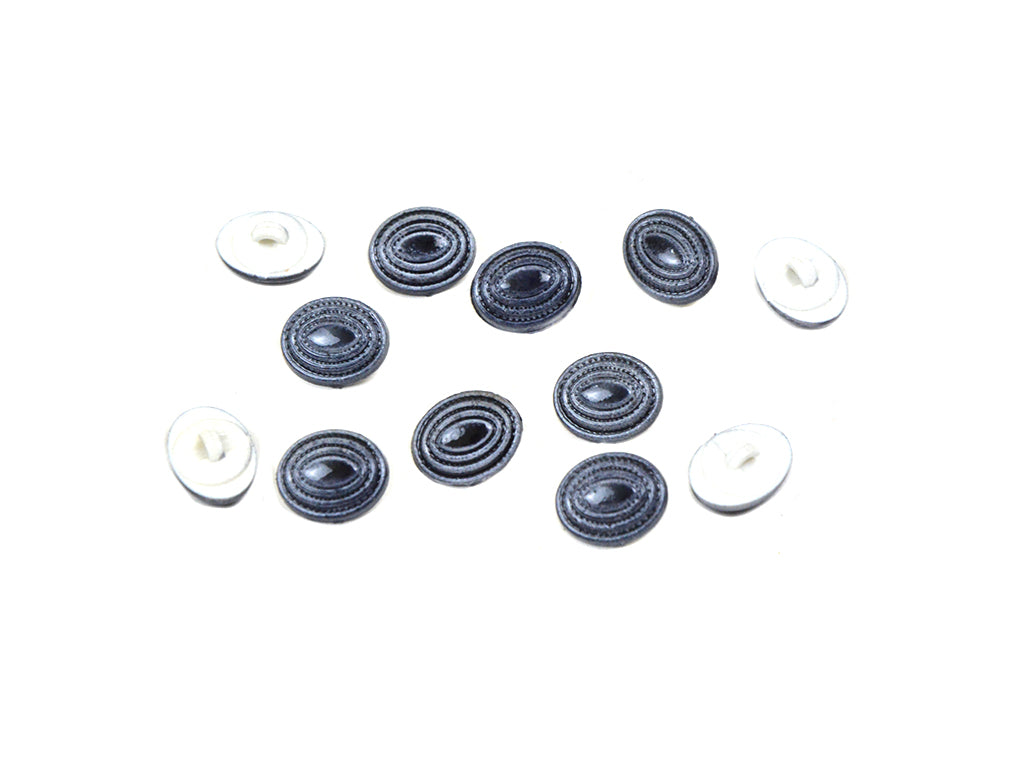 Gray Oval Plastic Buttons