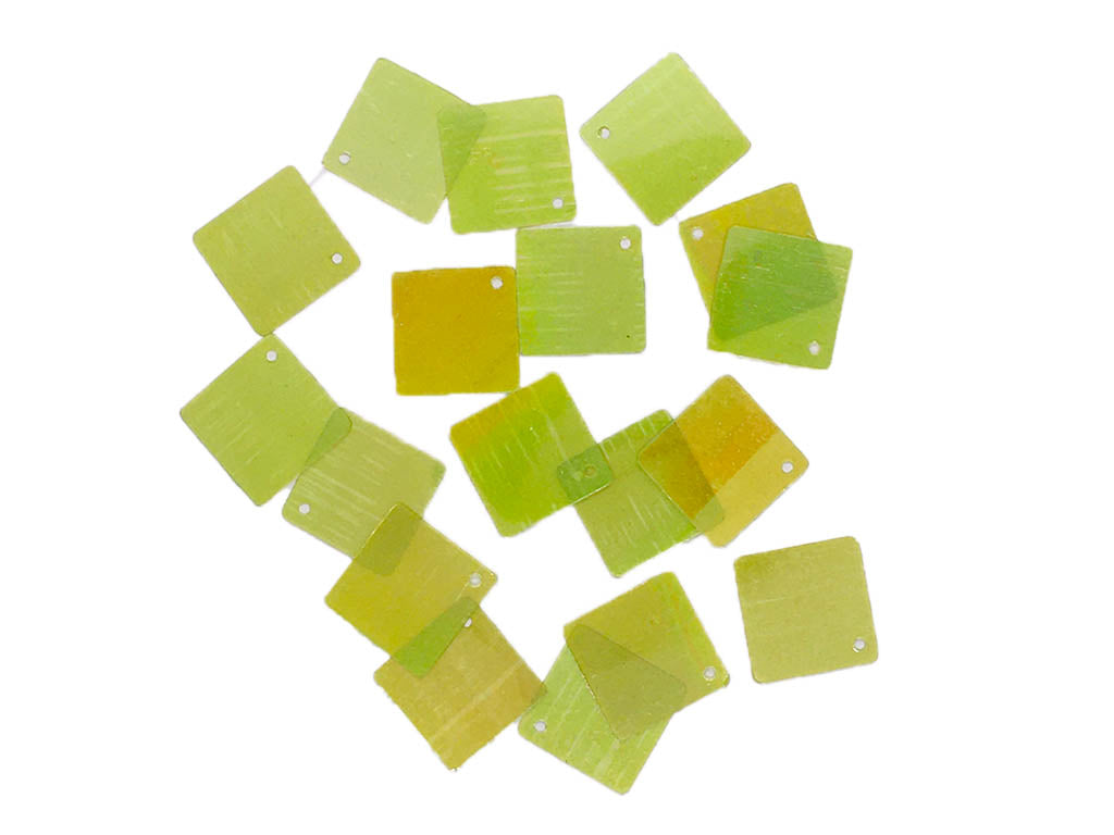 Green Dual Tone Square 1 Hole Plastic Sequins