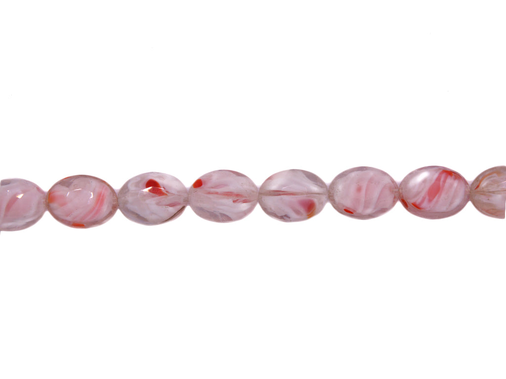 White Red Double Tone Designer Glass Beads