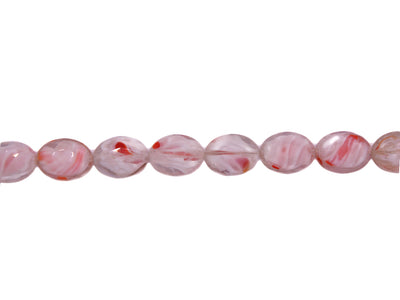 White Red Double Tone Designer Glass Beads