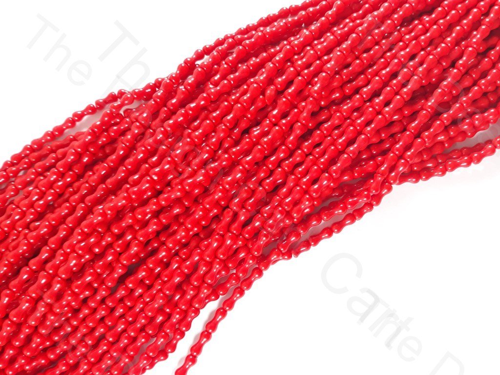 Red Bone Shape Glass Beads (1729479213090)
