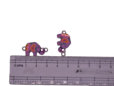 Purple Multicolour Elephant Shaped Metal Charms