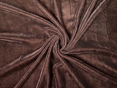 Dark Brown Plain Viscose Micro Velvet Fabric
