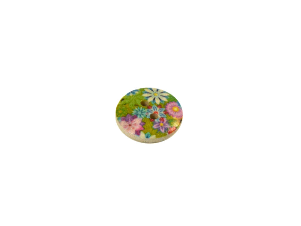 Multicolour Floral Printed 2 Hole Wooden Buttons8