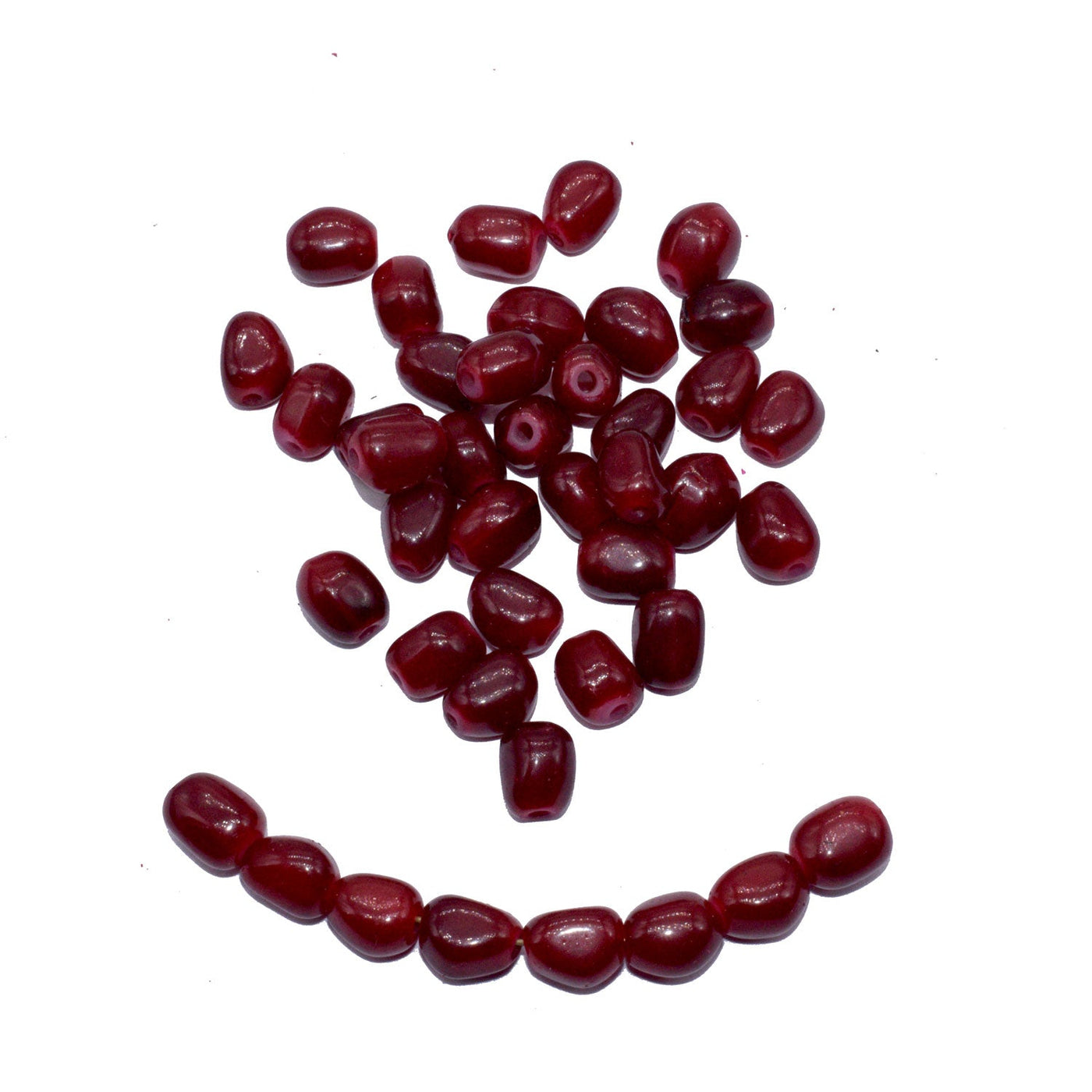 Dark Maroon Tumble Painted Glass Beads