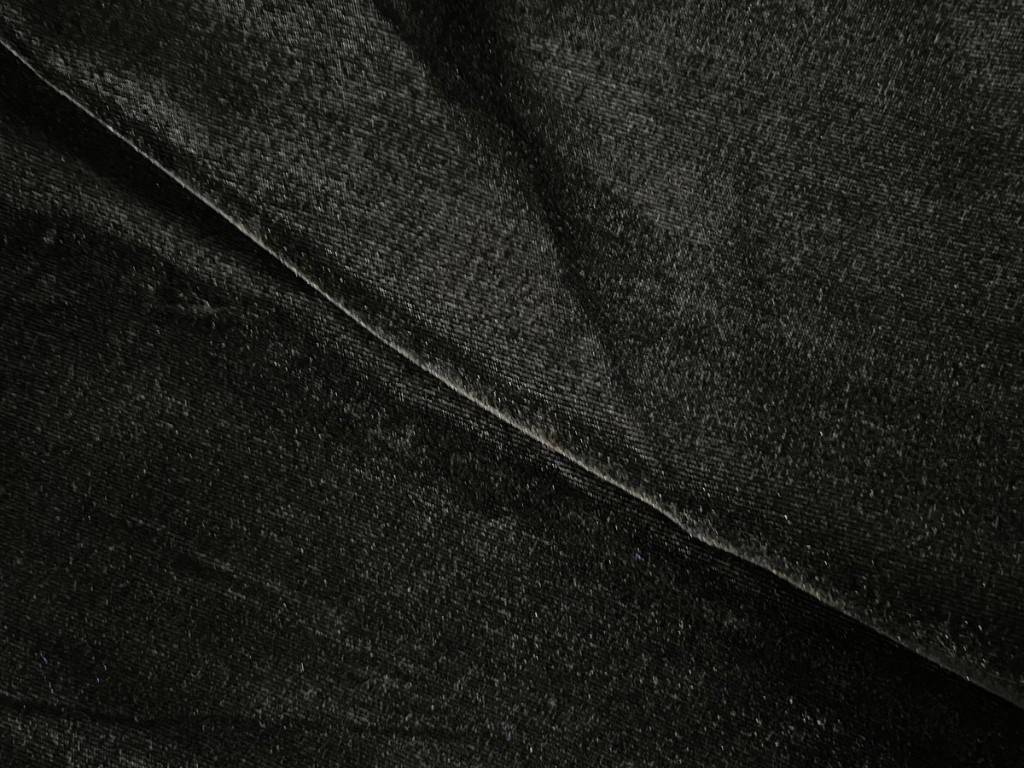 Black Plain Viscose Micro Velvet Fabric