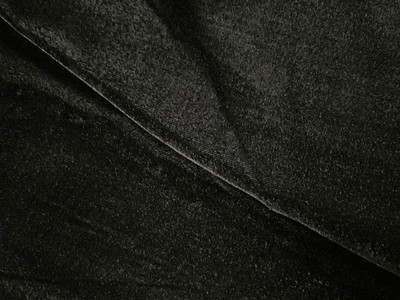 Black Plain Viscose Micro Velvet Fabric