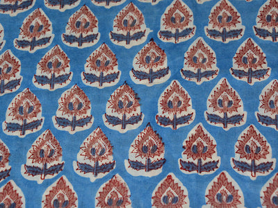 bluefloralprintedhandblockedcottonfabric