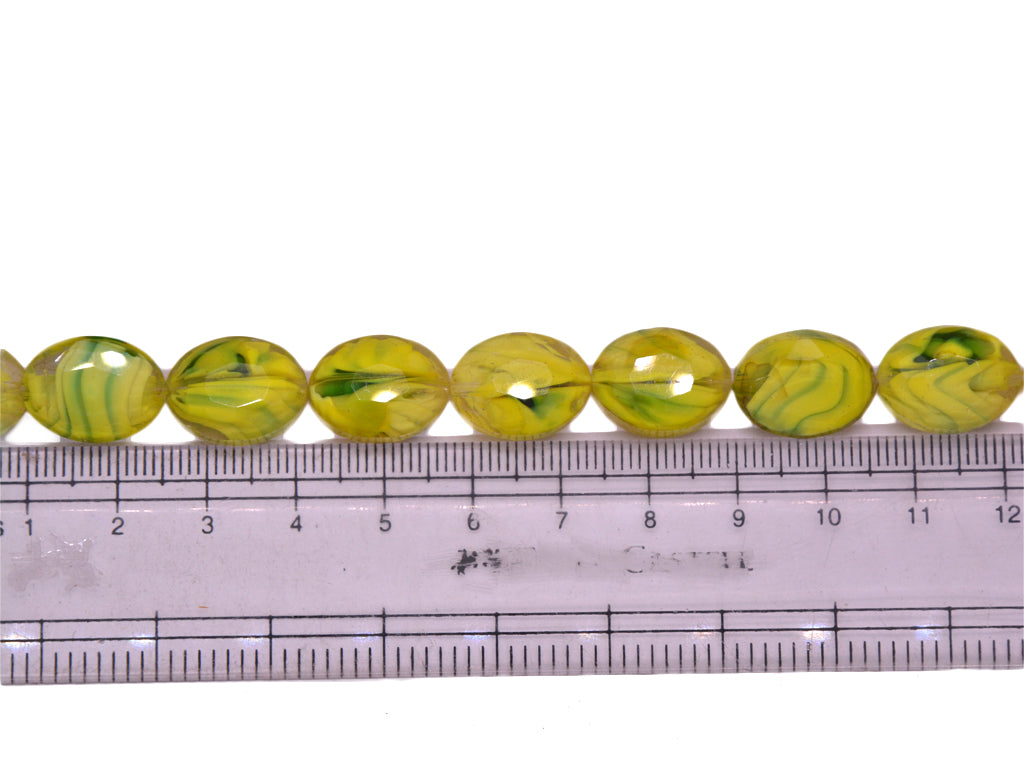 Yellow Green Double Tone Designer Glass Beads