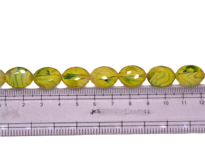 Yellow Green Double Tone Designer Glass Beads