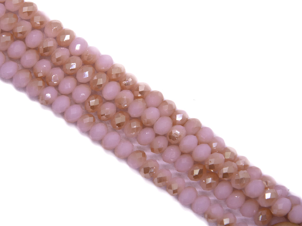 Light Pink Rosegold Double Tone Crystal Beads