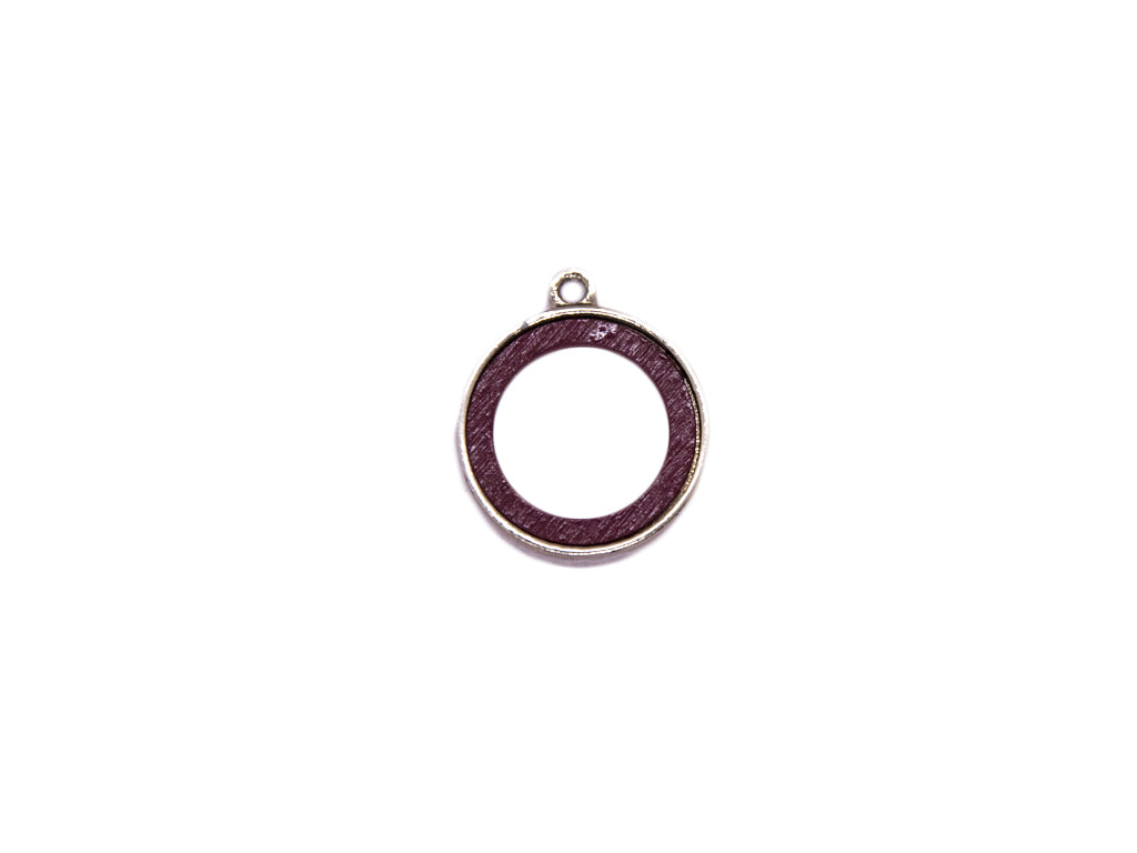 Dark Maroon Round Shaped Metal Charms