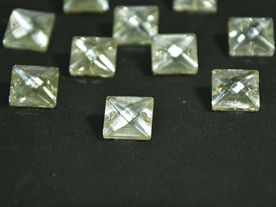 Square Transparent 2 Hole Glass Stones 3