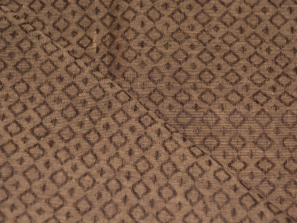 Beige Brown Plain Cotton Jacquard Fabric