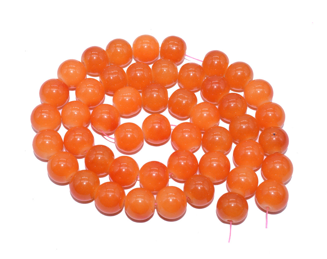 Tiger Orange Round Painted Glass Beads