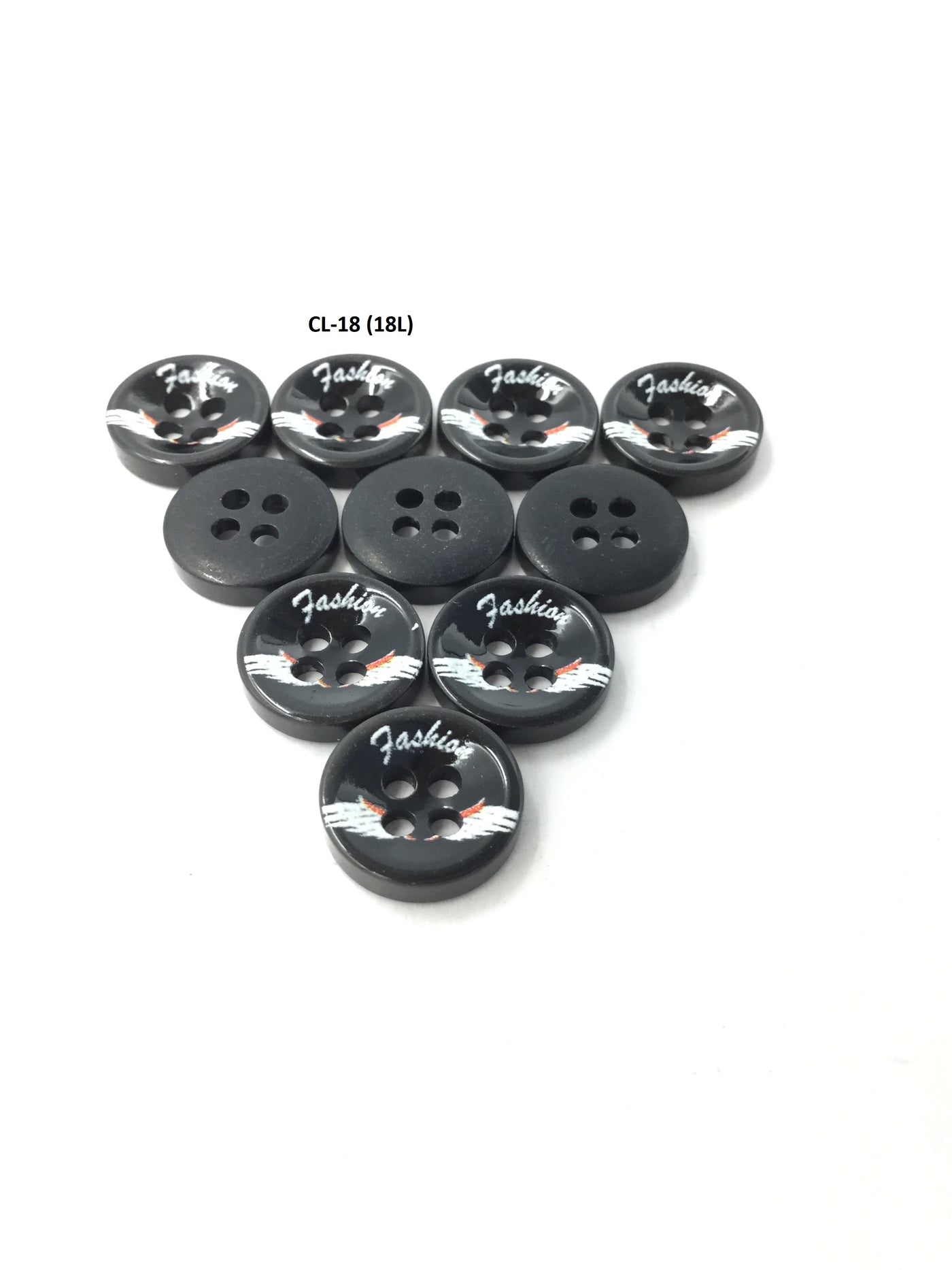 Black Circular Plastic Shirt Buttons