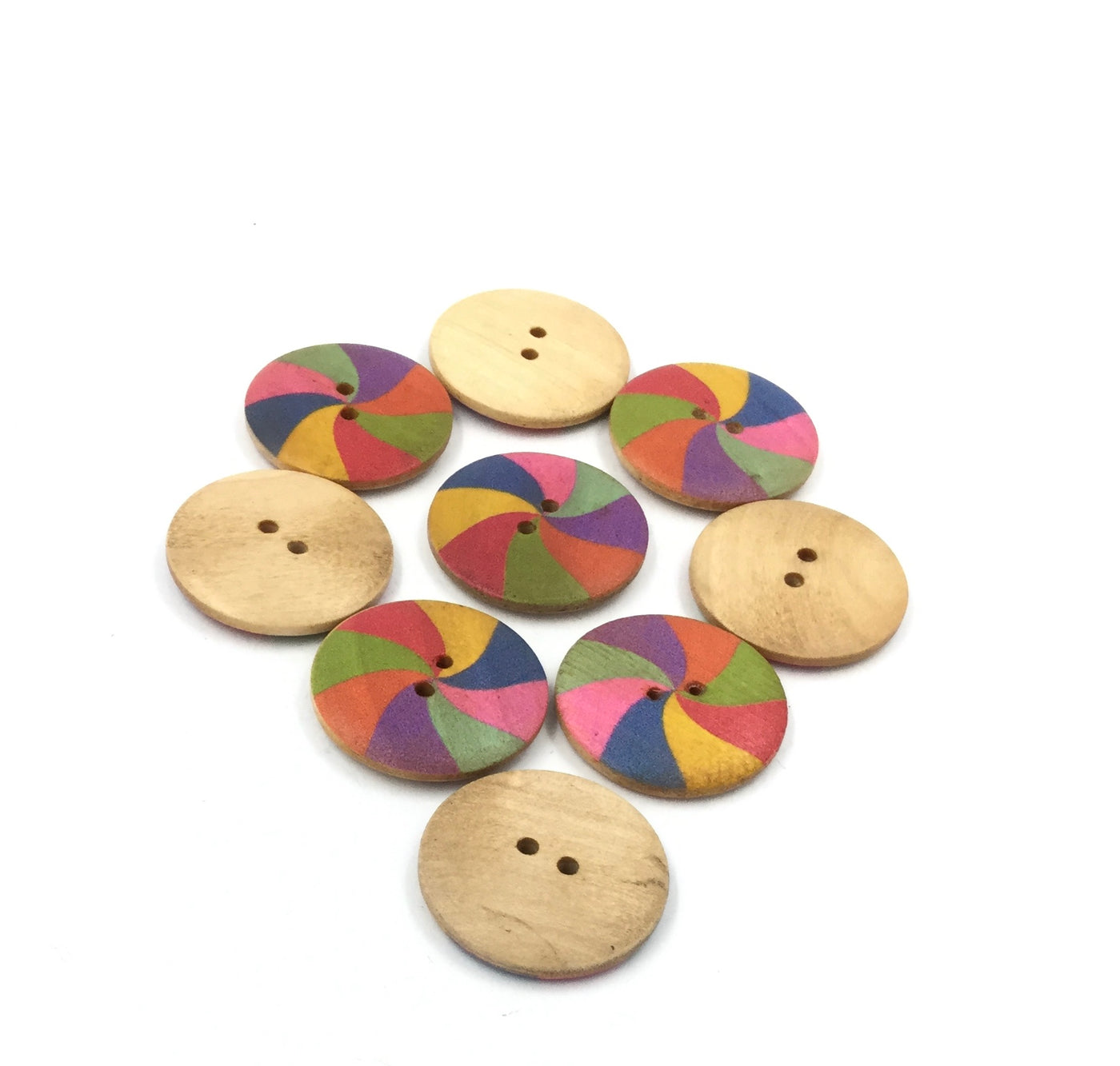 Multicolour 2-Hole Circular Wooden Buttons