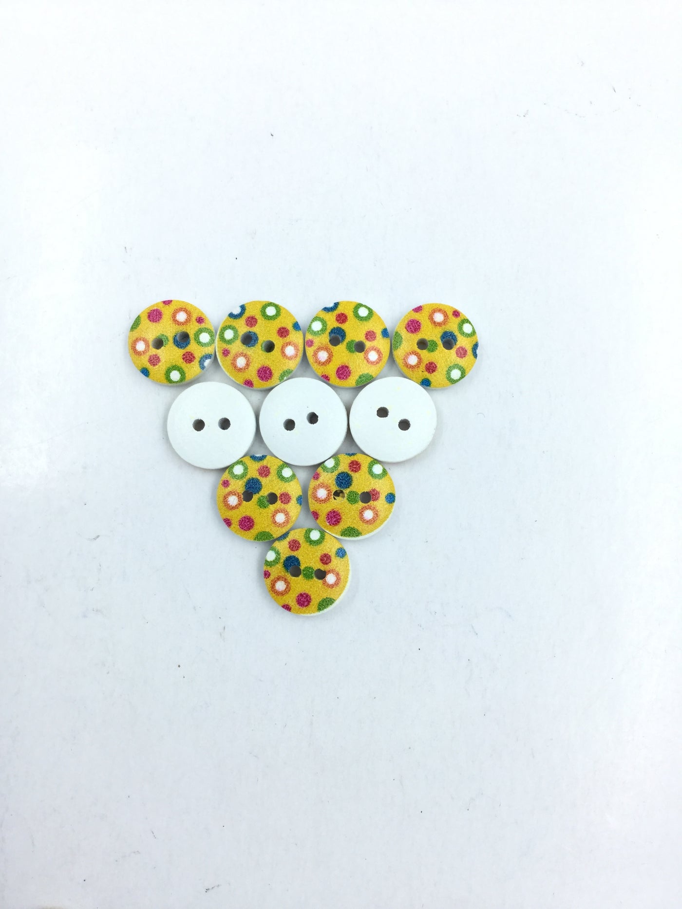 Multicolor Dots 2 Hole Wooden Button