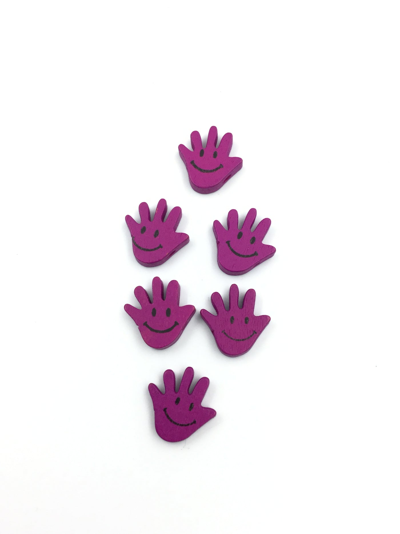 Pink Hand Shape Wooden Button