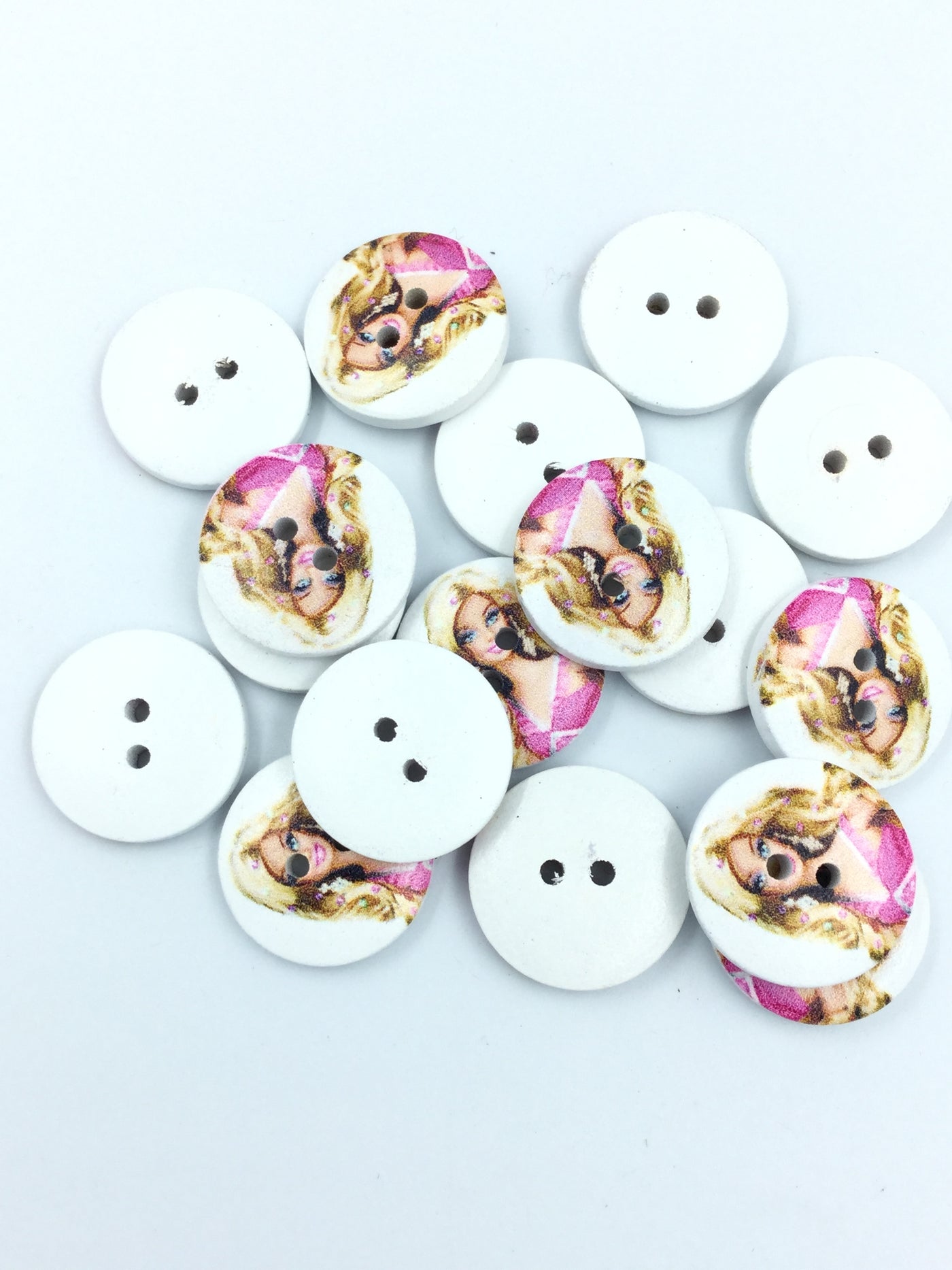 Multi colour 2 Hole Wooden Fancy Button