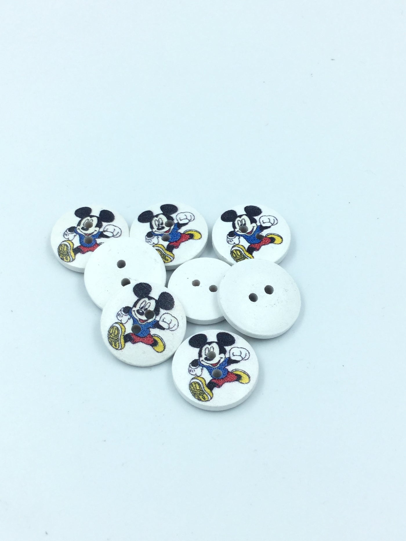 Multicolored  Mickey Mouse Printed 2 Hole Wooden Fancy Button