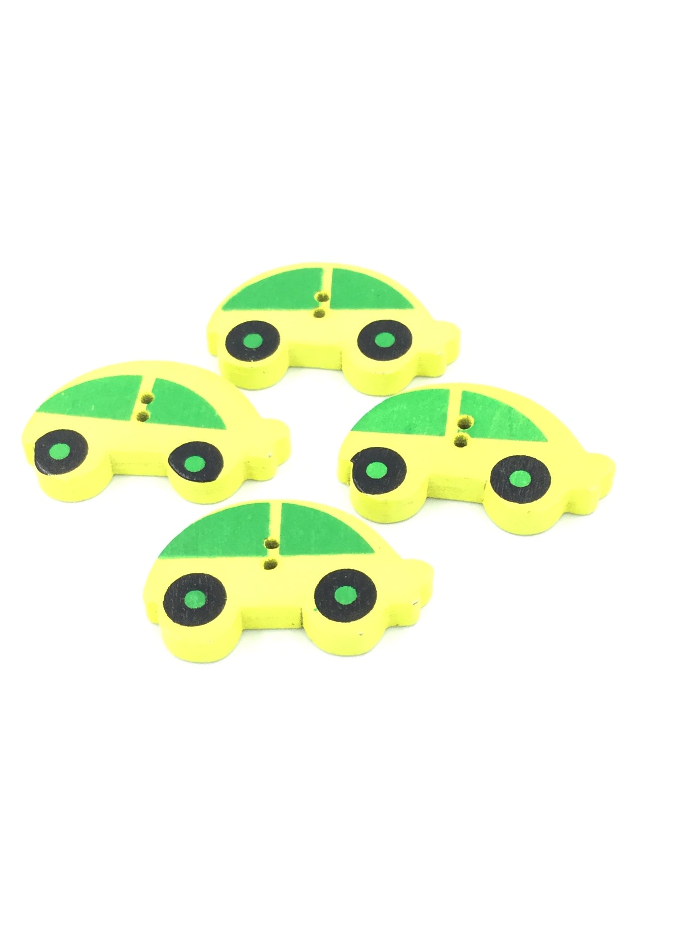 Multicolored Car Shape Wooden Button