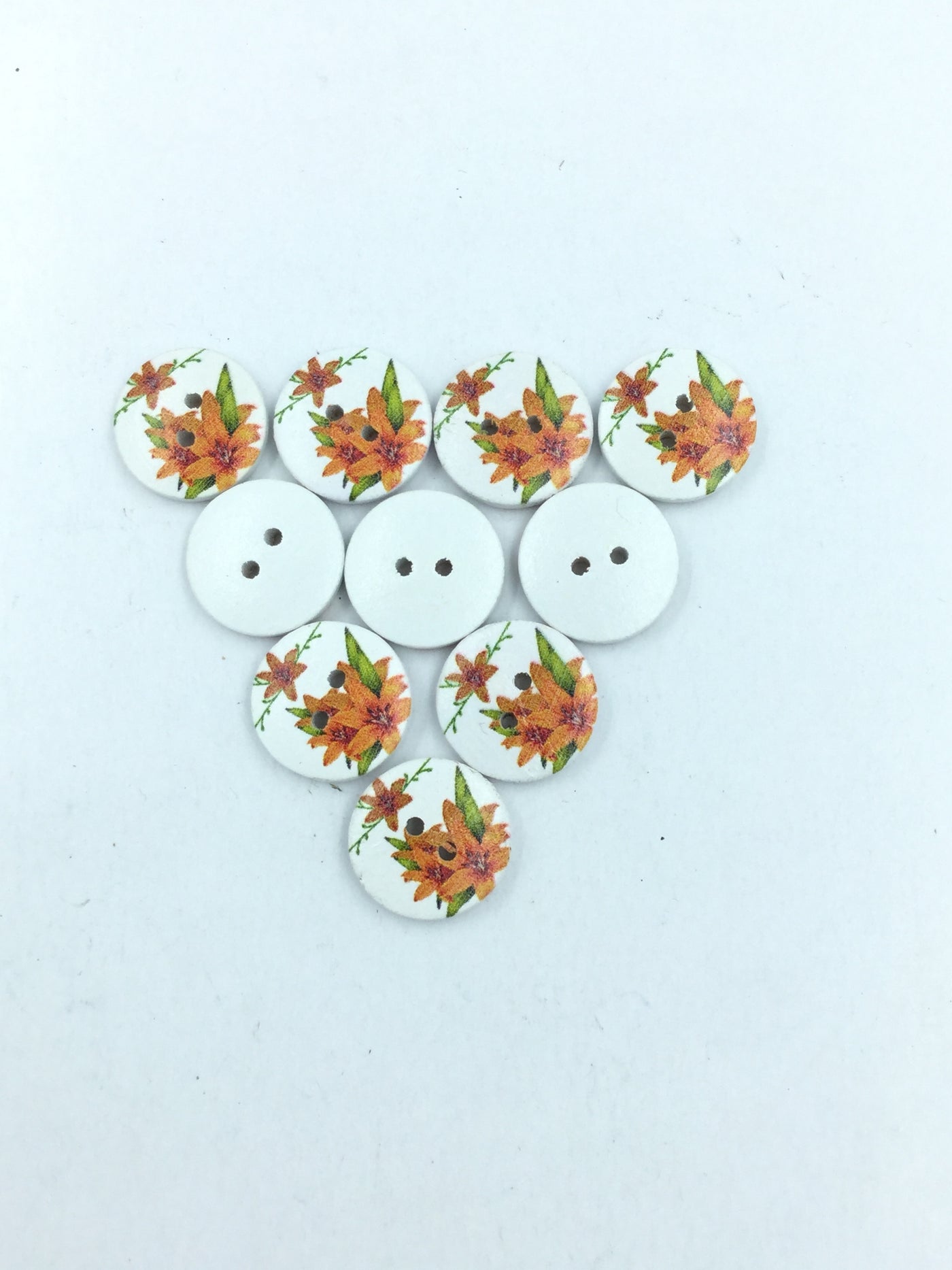 Floral Multicolor 2 Hole Button