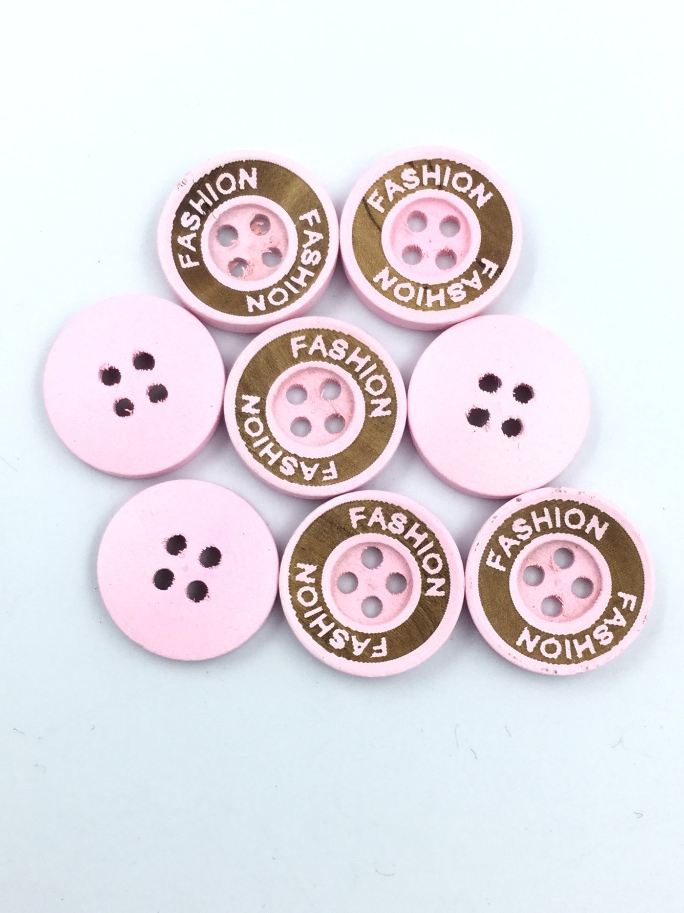 Pink Wooden 4 Hole Button