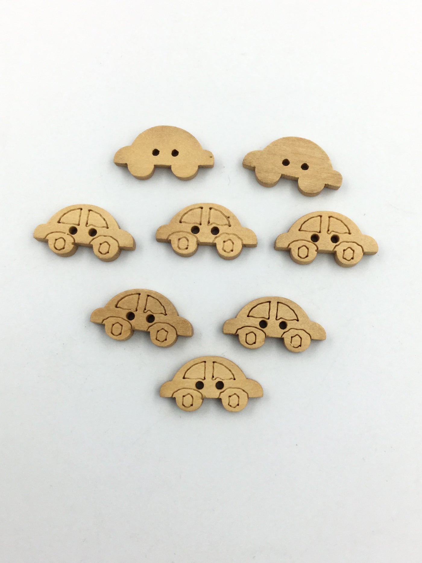 Car Shape 2 hole wooden button