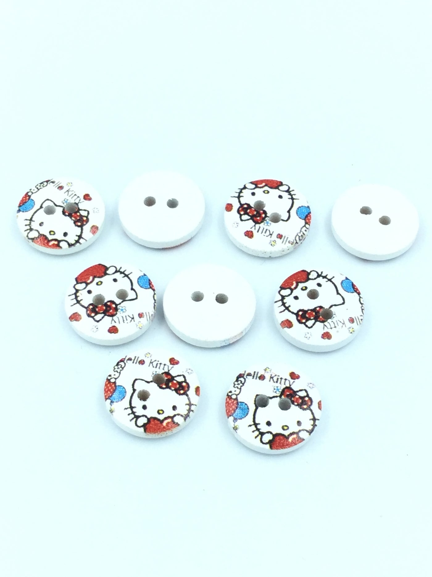 Multicolored Cartoon Printed 2 Hole Wooden Fancy Button