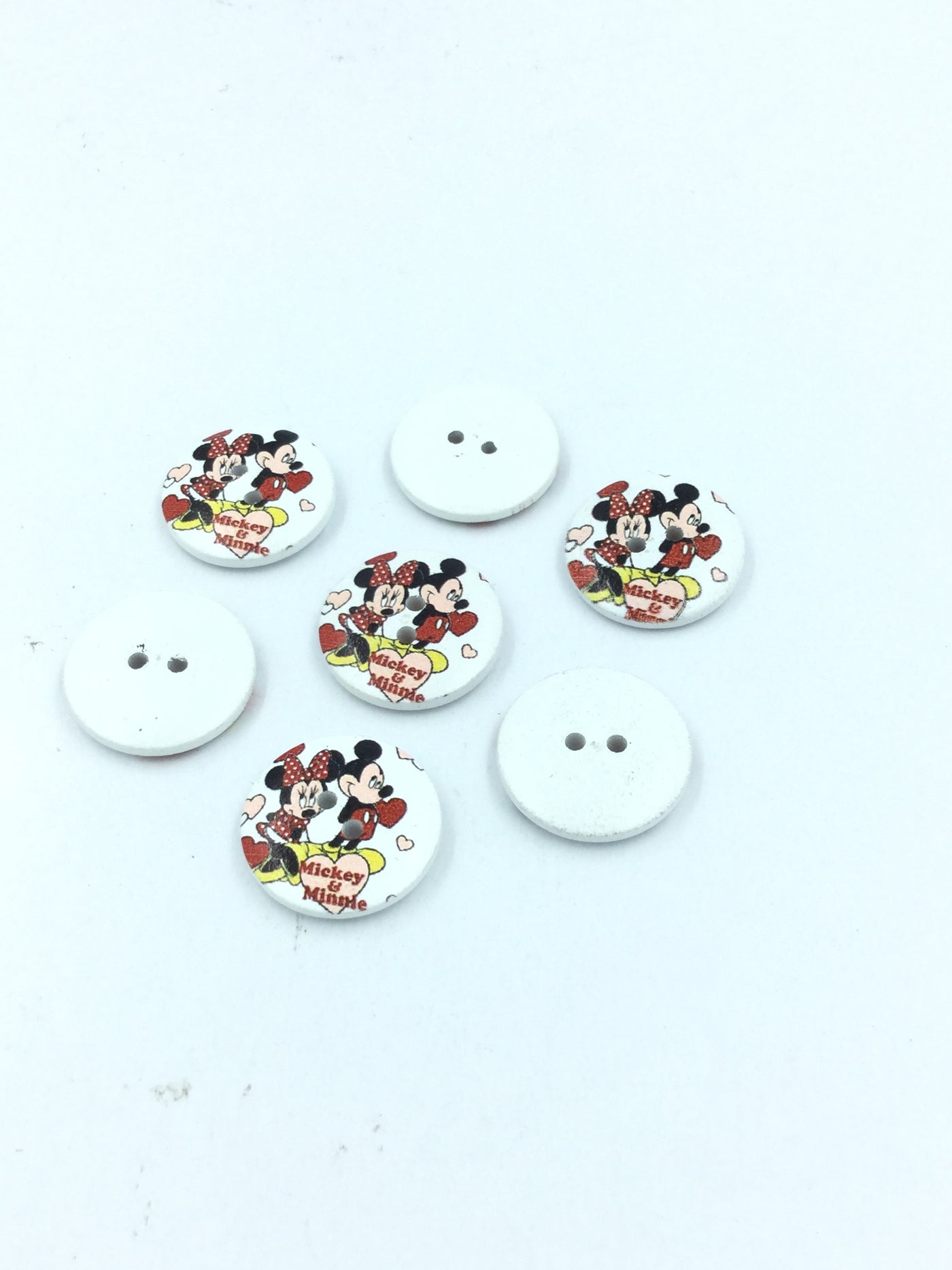 Micky and Minnie Wooden 2 hole Button