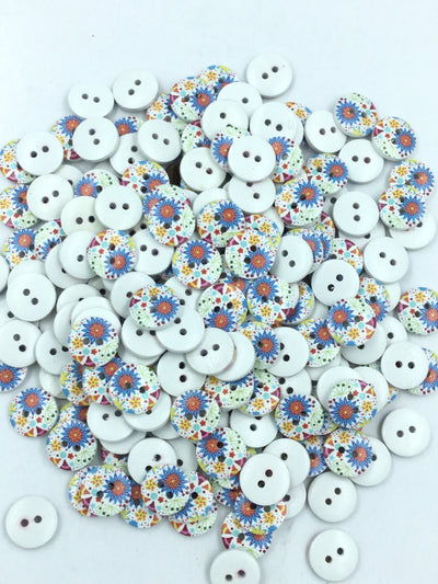 Multicolor 2 Hole Wooden Button