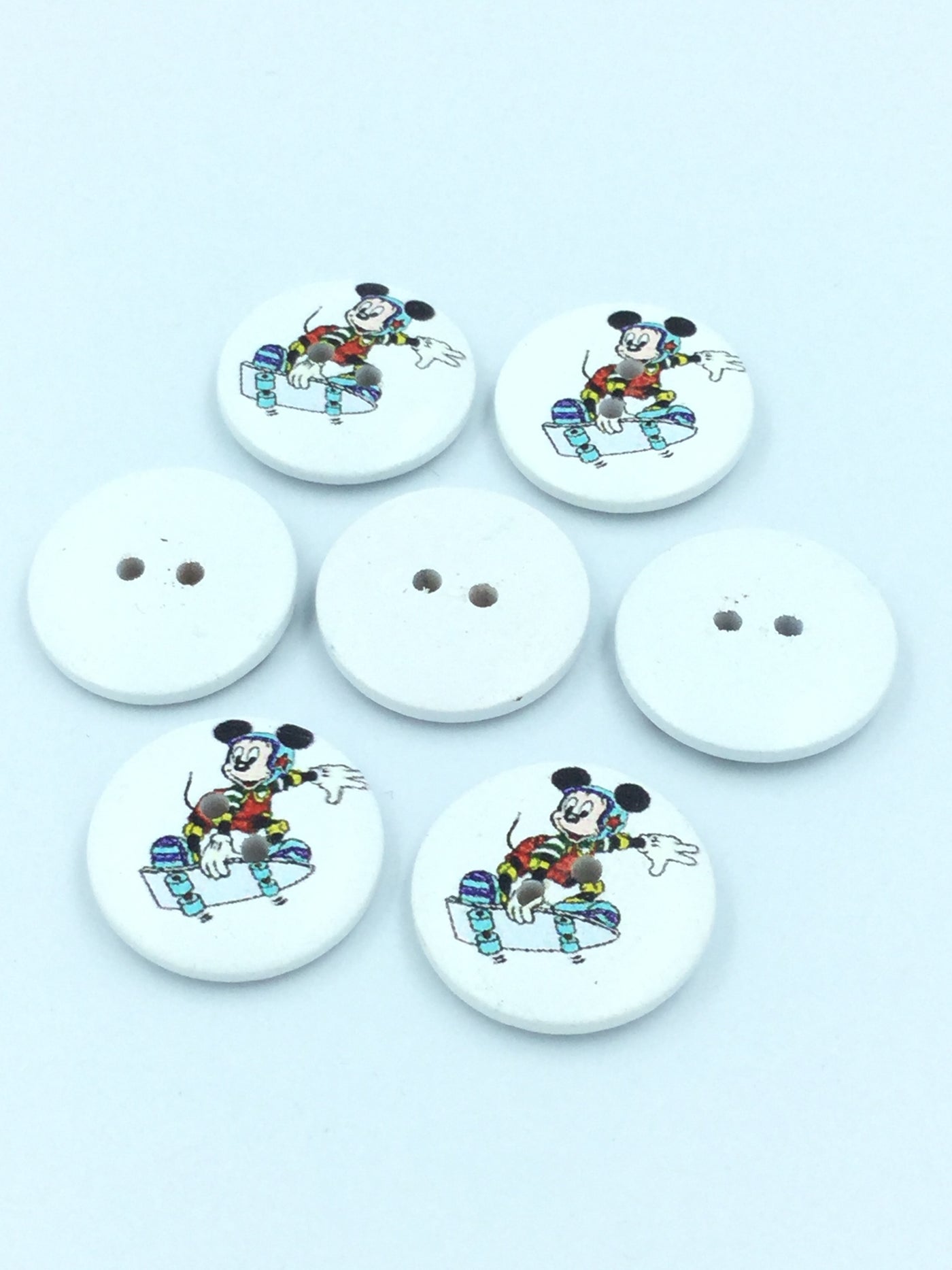 Micky Mouse Multicolor 2 Hole wooden Button