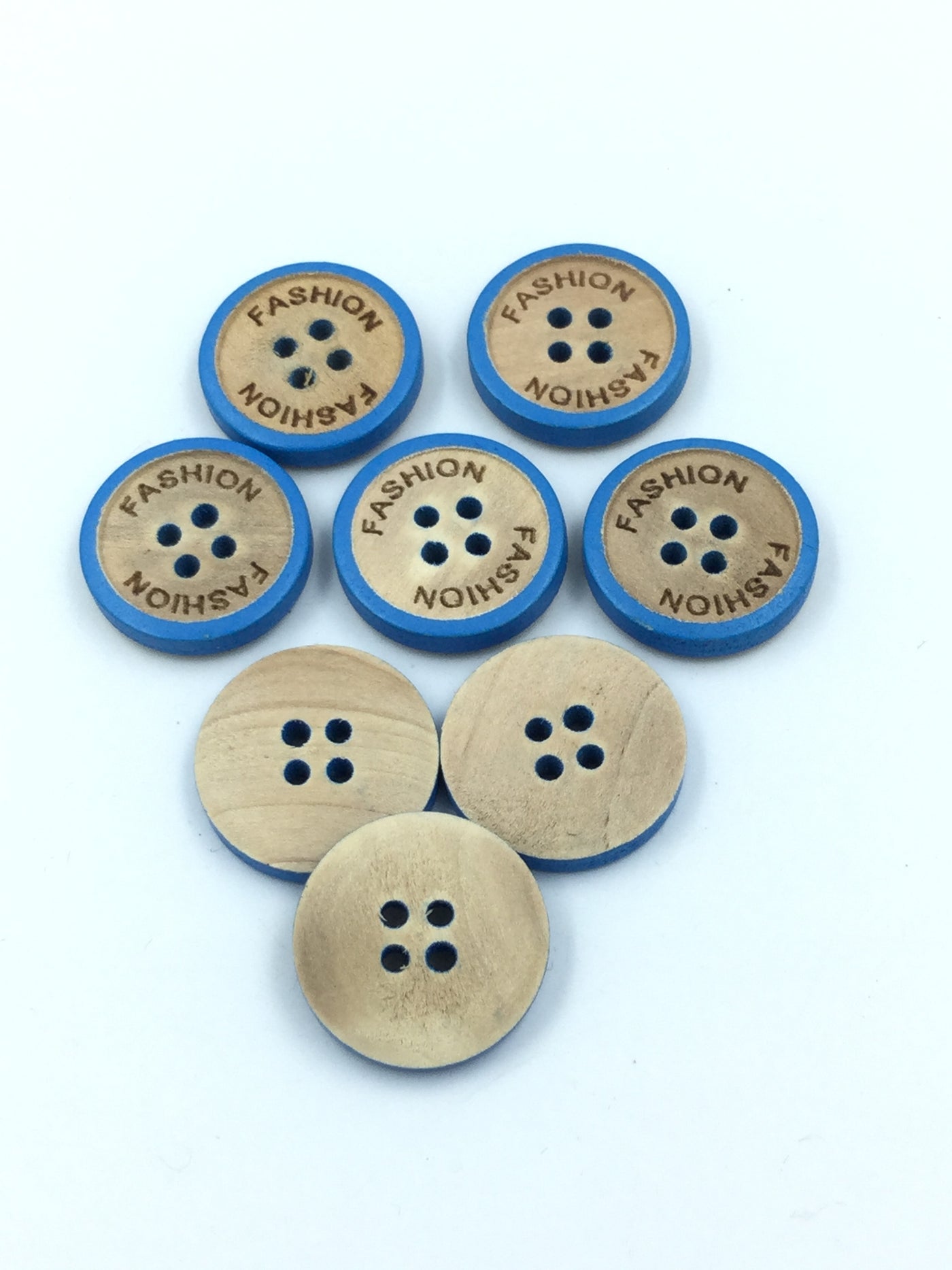 Blue Line wooden 4 hole Button