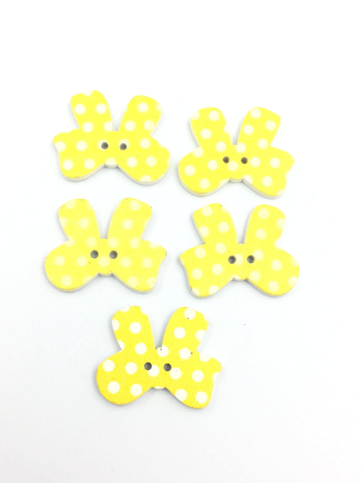 Yellow Color Knot shape 2 hole Wooden Button