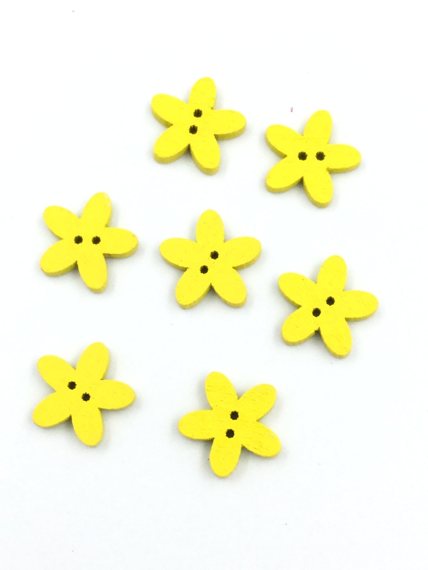 Yellow Flower Wooden Button