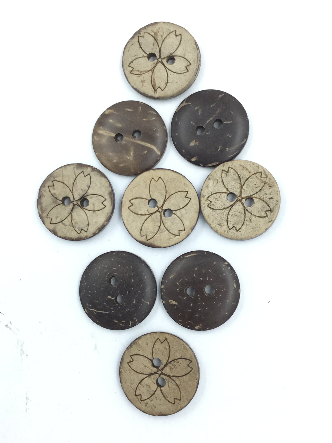 Beige 2-Hole Circular Wooden Buttons