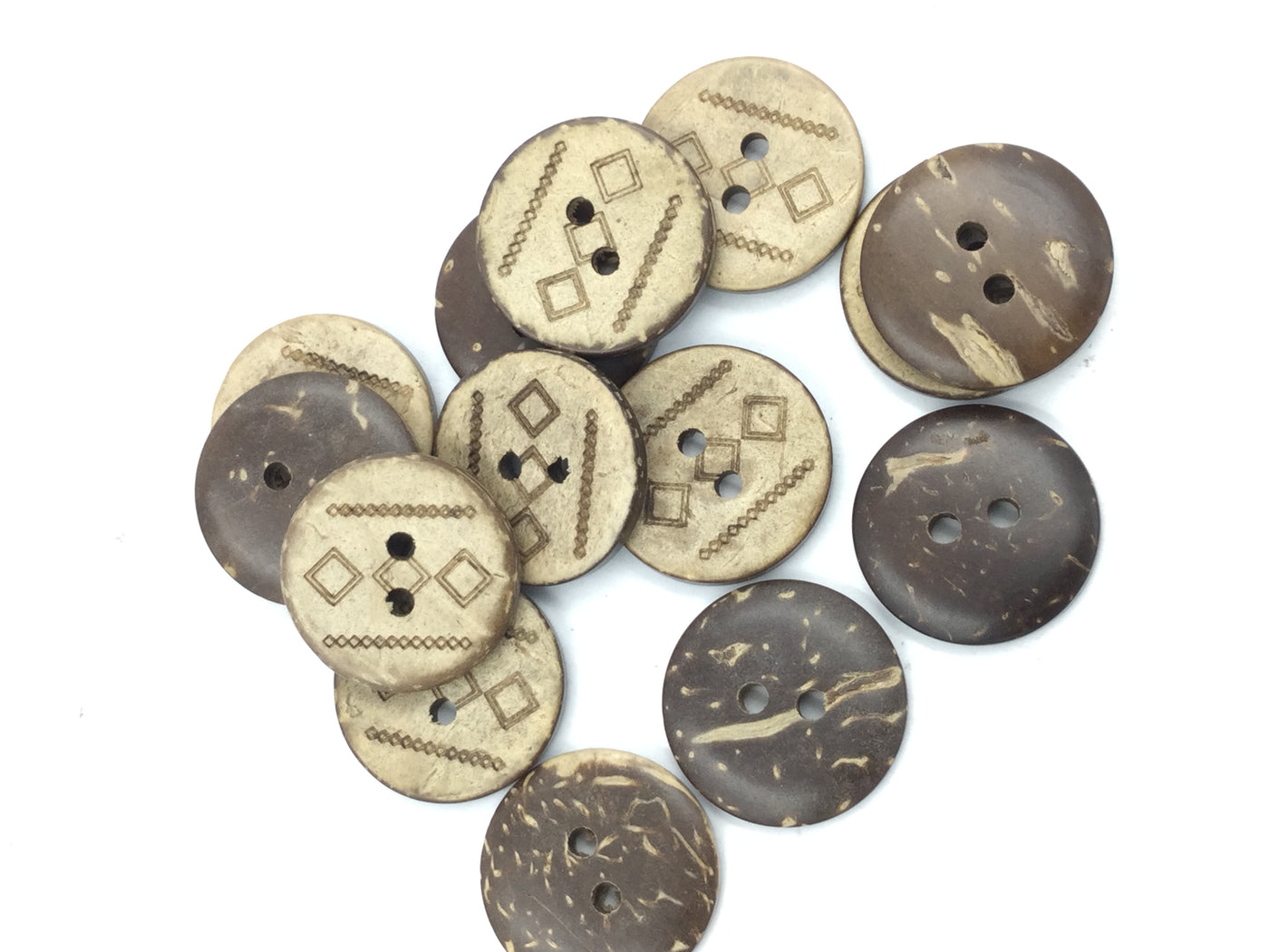 Off White 2-Hole Circular Wooden Buttons