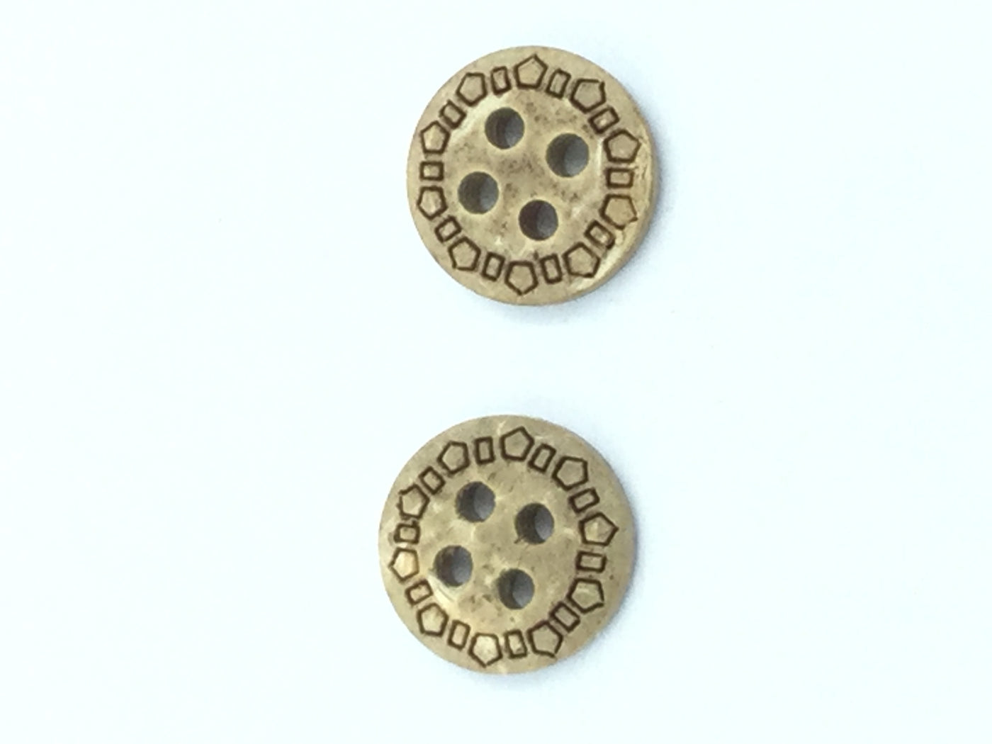 Off white 4 Hole Fancy Wooden Button