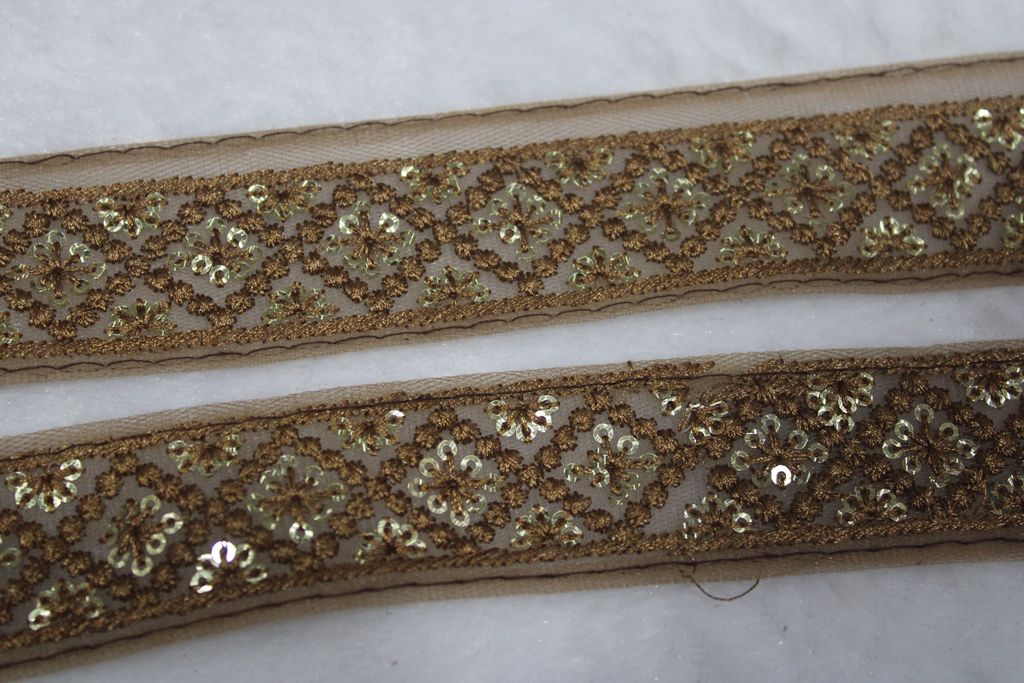 Brown Fancy Threadwork Border