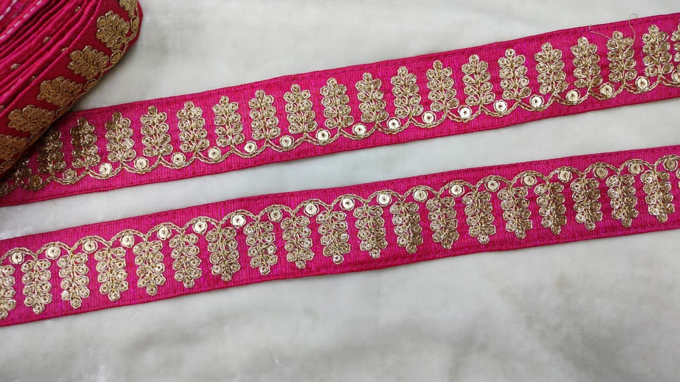 Pink Embellished Fancy Lace