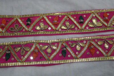 Pink Traditional Gota Trim