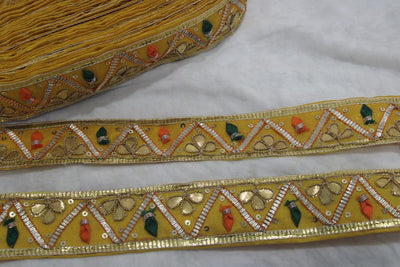 Yellow Traditional Gota Trim