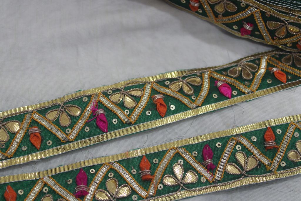 Green Traditional Gota Trim